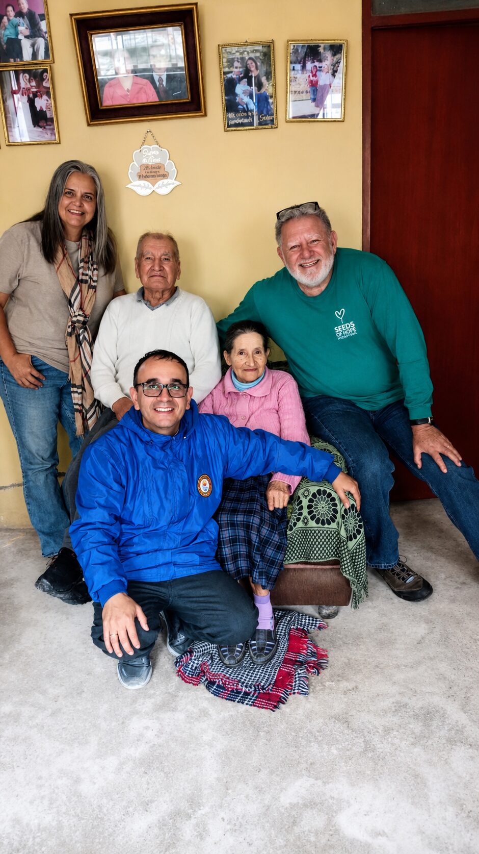Ministry partners in Peru smiling together at home